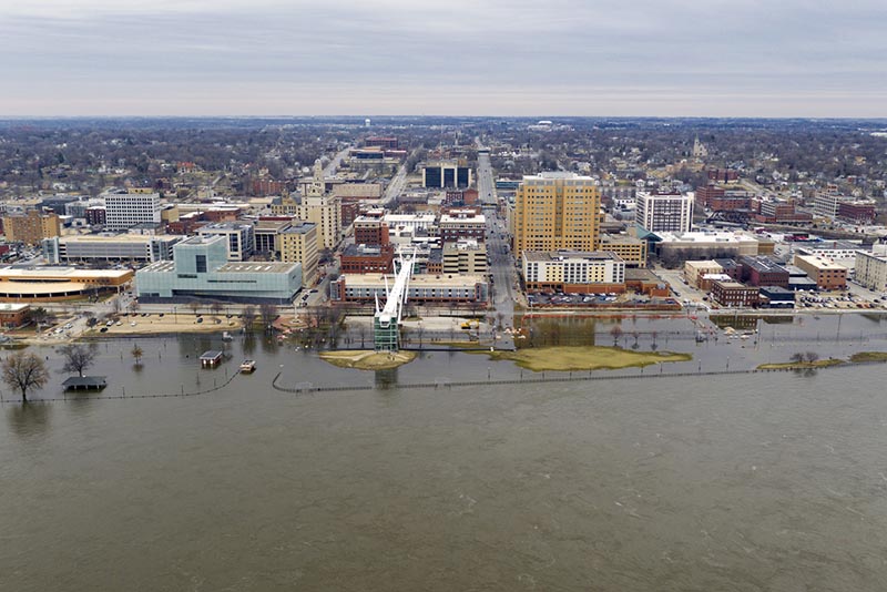 Flooded Davenport, IA image.